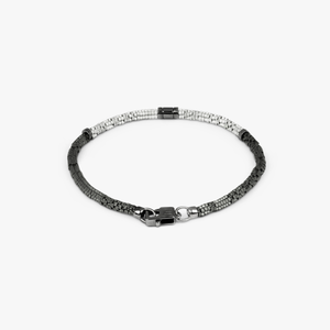 Croce Bamboo bracelet in grey and silver hematite with sterling silver (UK) 2