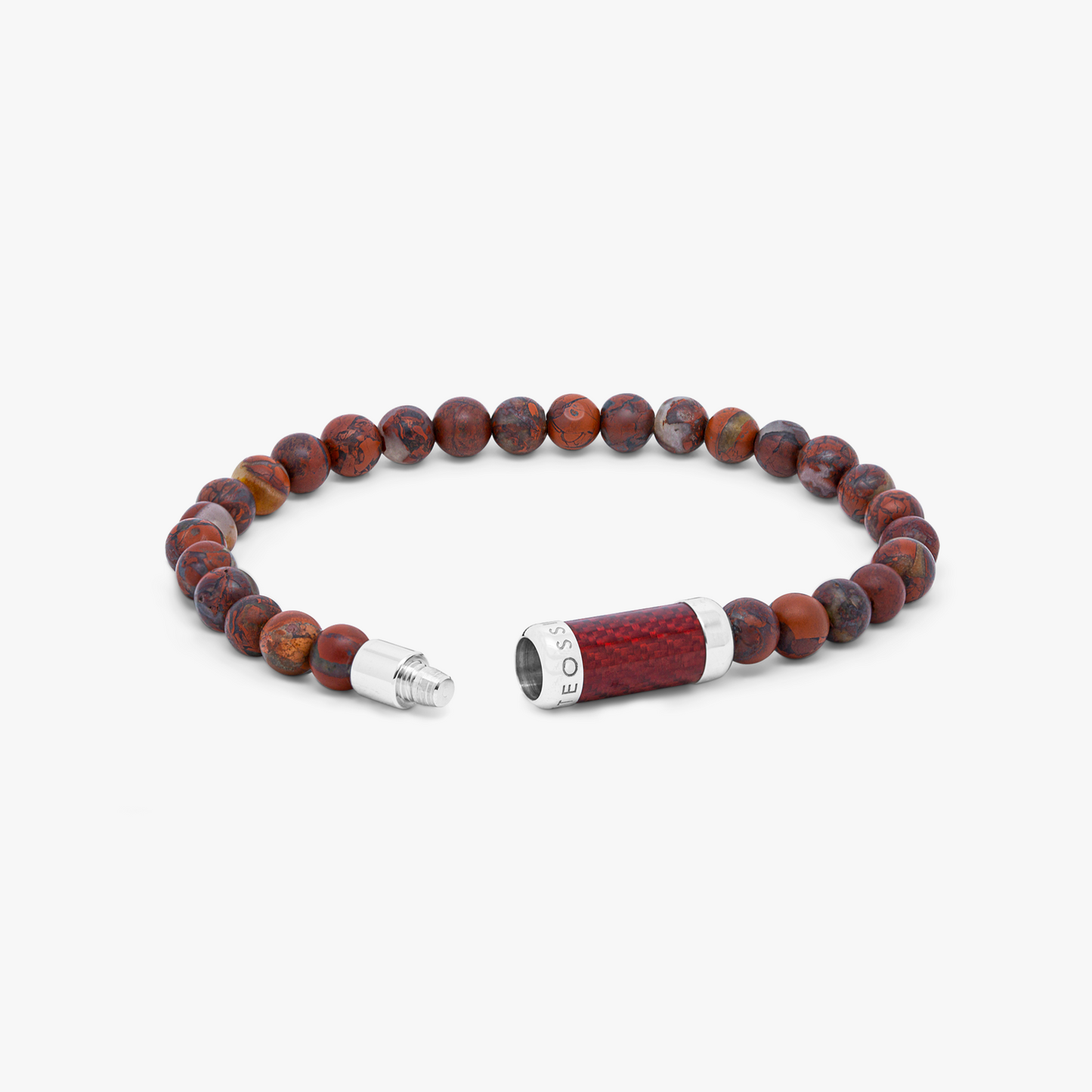 Red Sterling Silver Montecarlo Semi Precious Bracelet