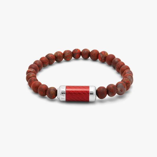 Red Sterling Silver Montecarlo Semi Precious Bracelet