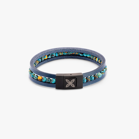 THOMPSON Combinar bracelet in blue leather