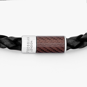 Carbon Pop Leather Bracelet In Black