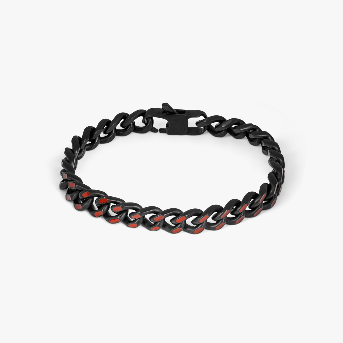 Tateossian RT Meccanico Bracelet with Red Enamel