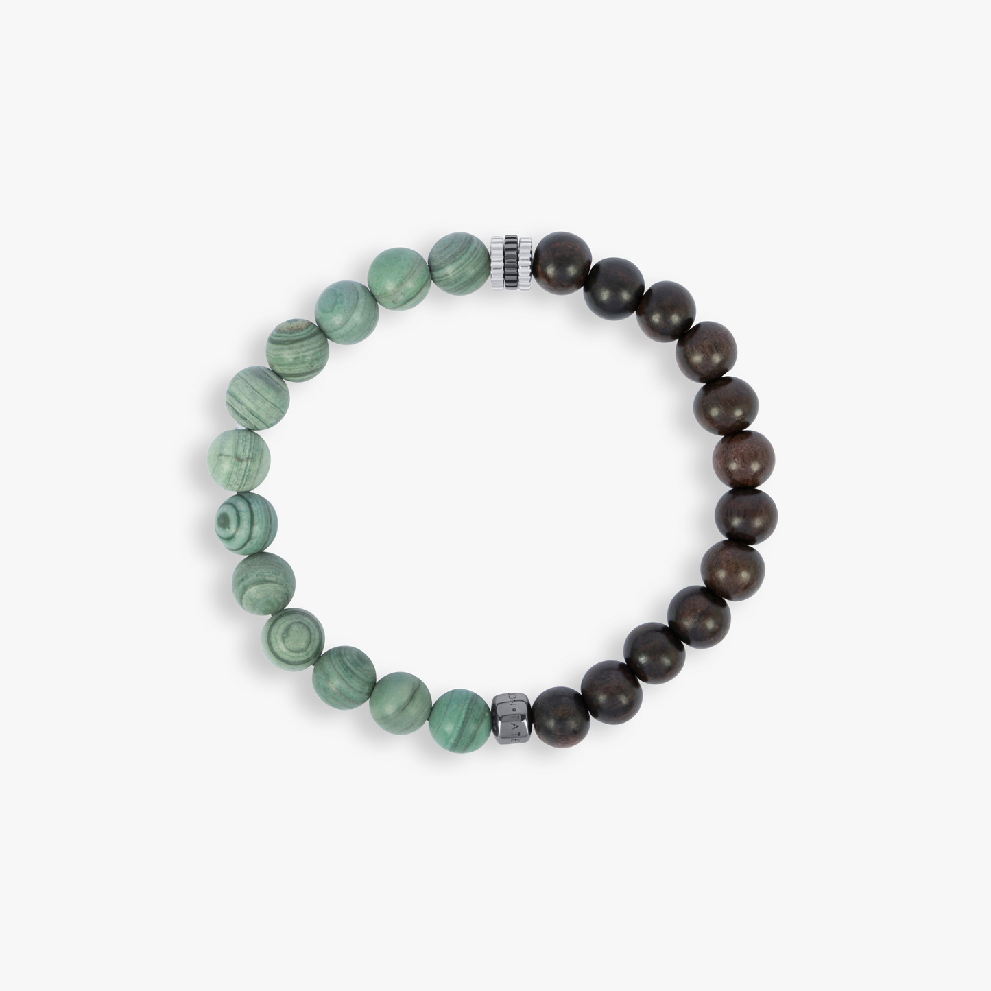 Gear Trio Beaded Bracelet With Ebony & Green Wood Jasper