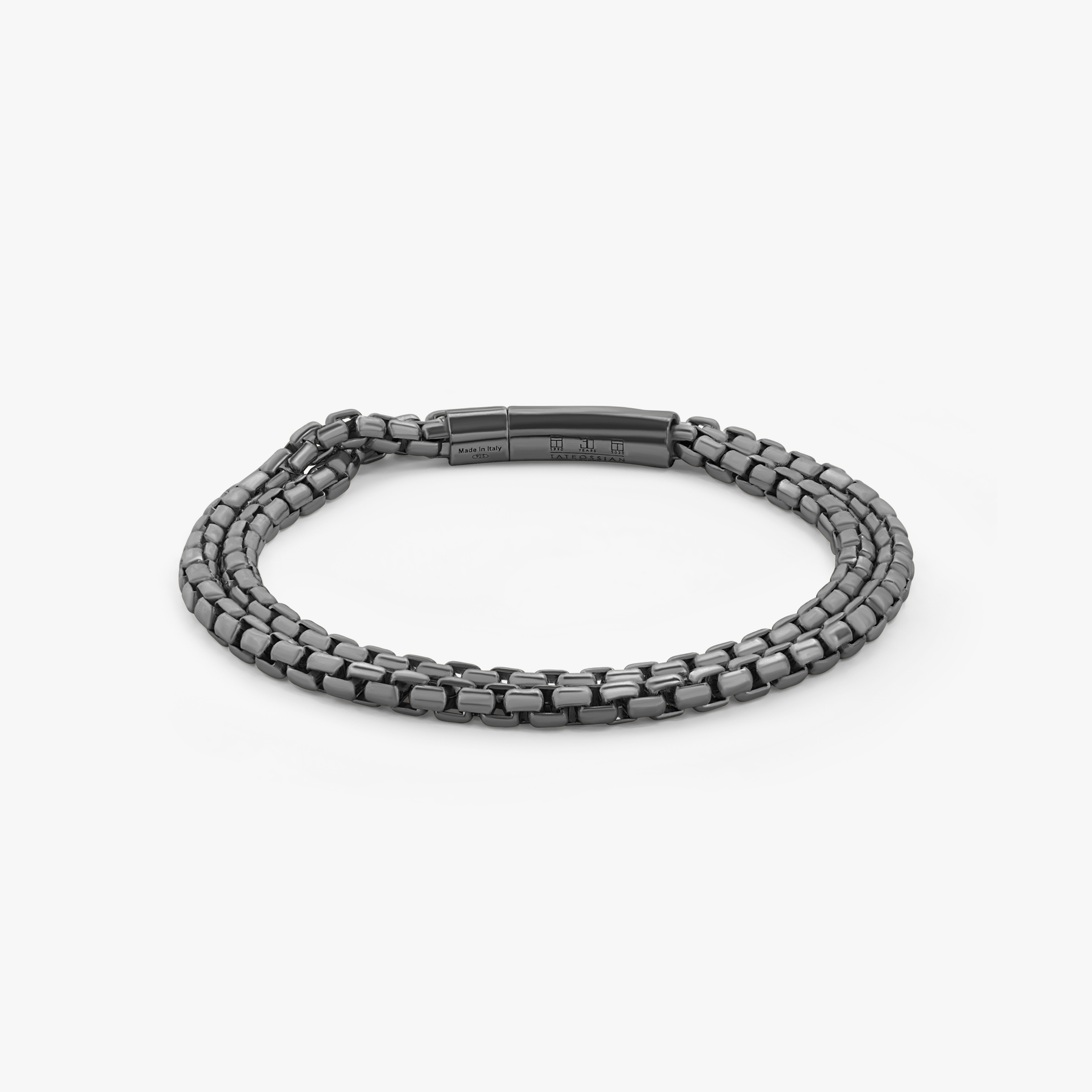 Graffiato Catena bracelet in black rhodium plated sterling silver (UK) 2