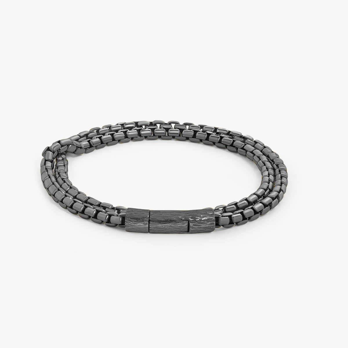 Graffiato Catena Box Chain Bracelet Ruthenium Silver