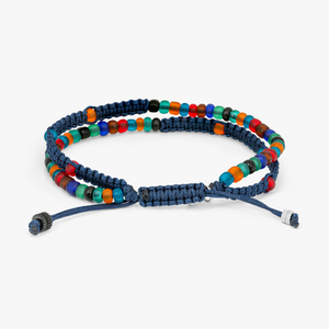 Vetro Recycle bracelet in navy thread with recycled glass (UK) 2