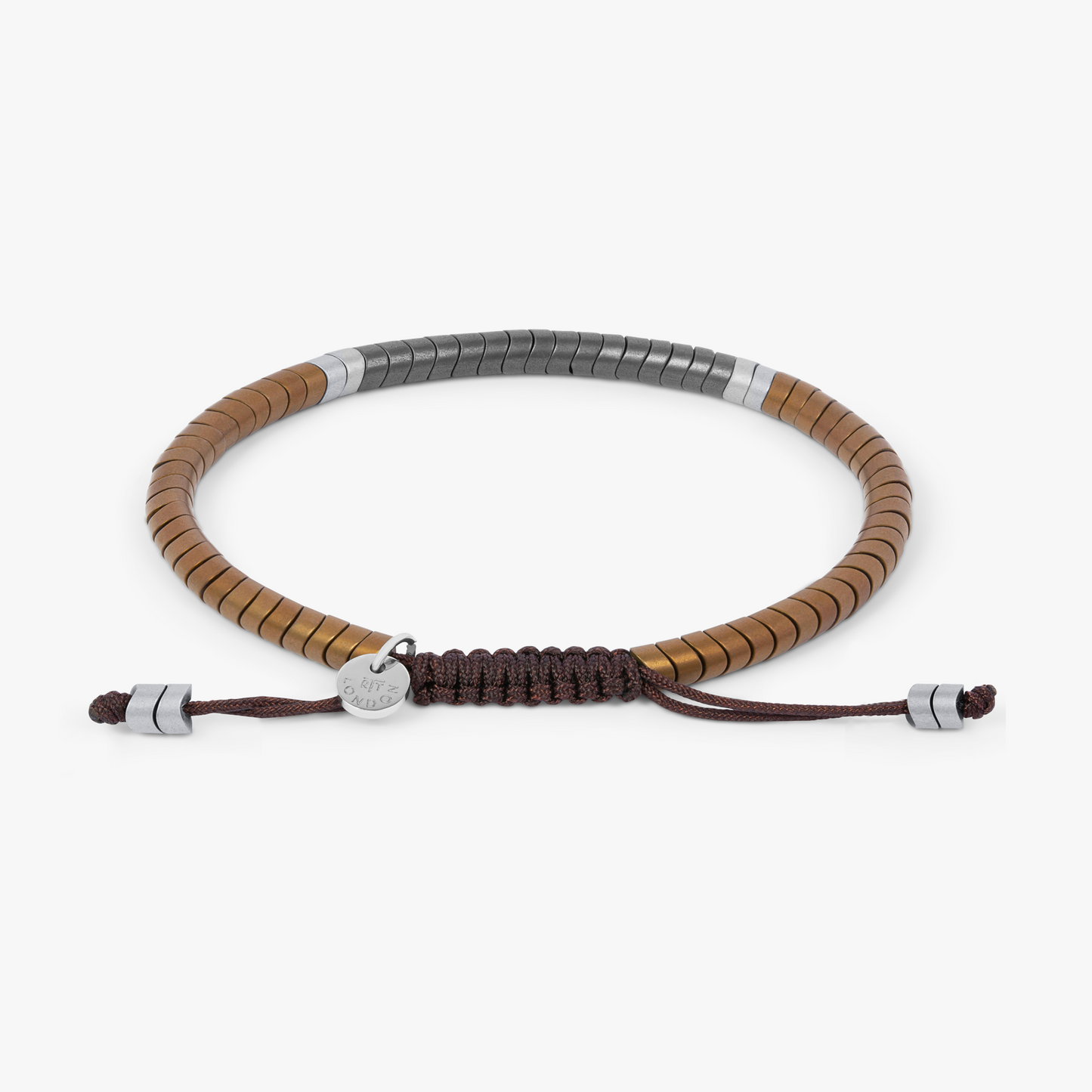 Ghana bracelet in macrame with brown hematite