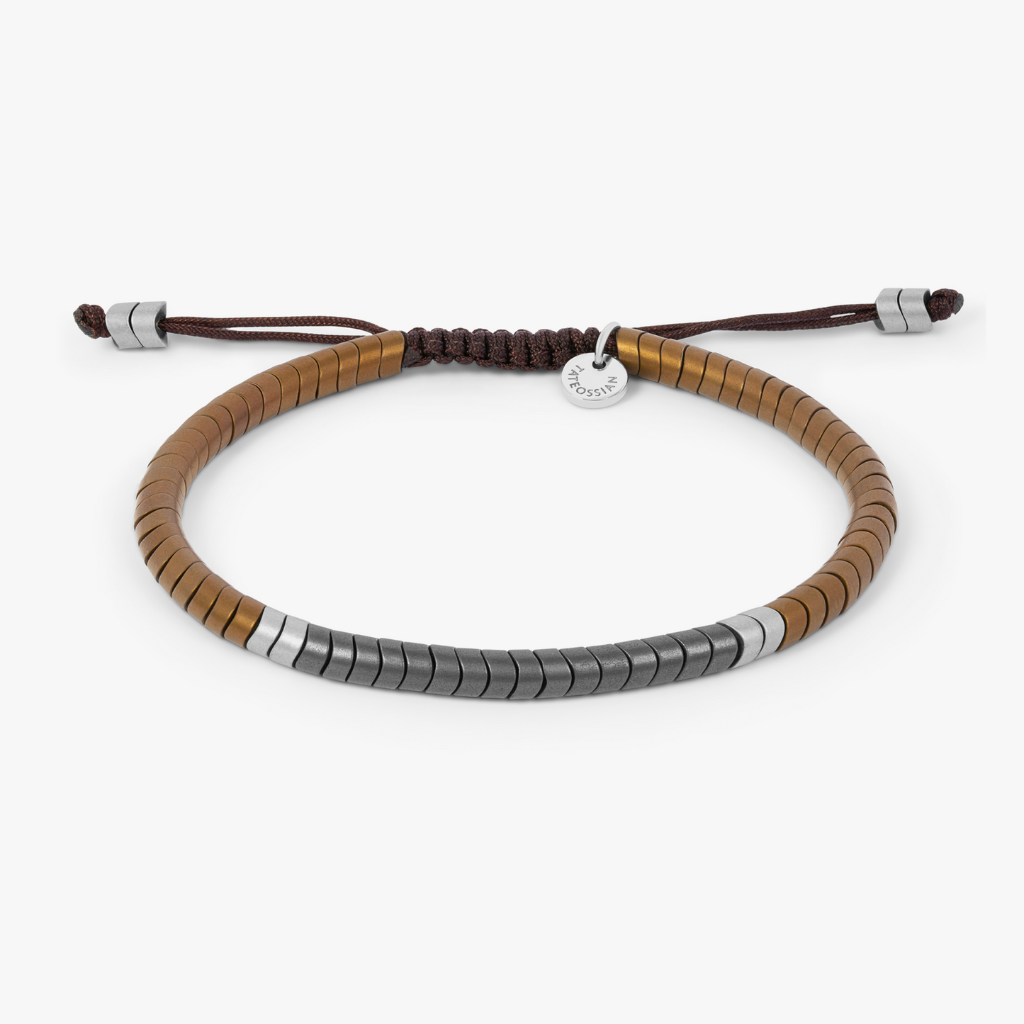 Ghana bracelet in macrame with brown hematite