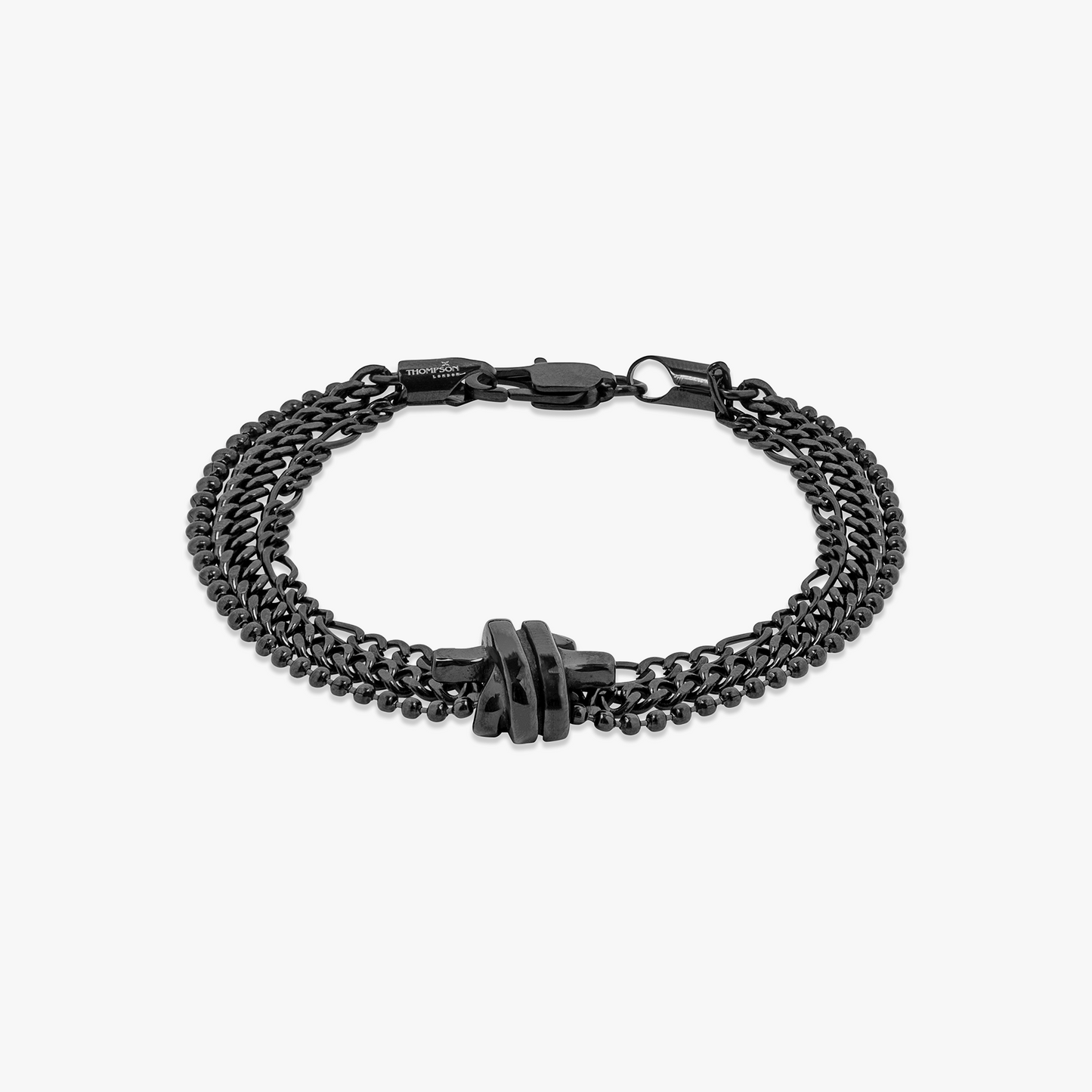 THOMPSON Black IP Twisted Knot bracelet