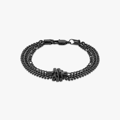 THOMPSON Black IP Twisted Knot bracelet