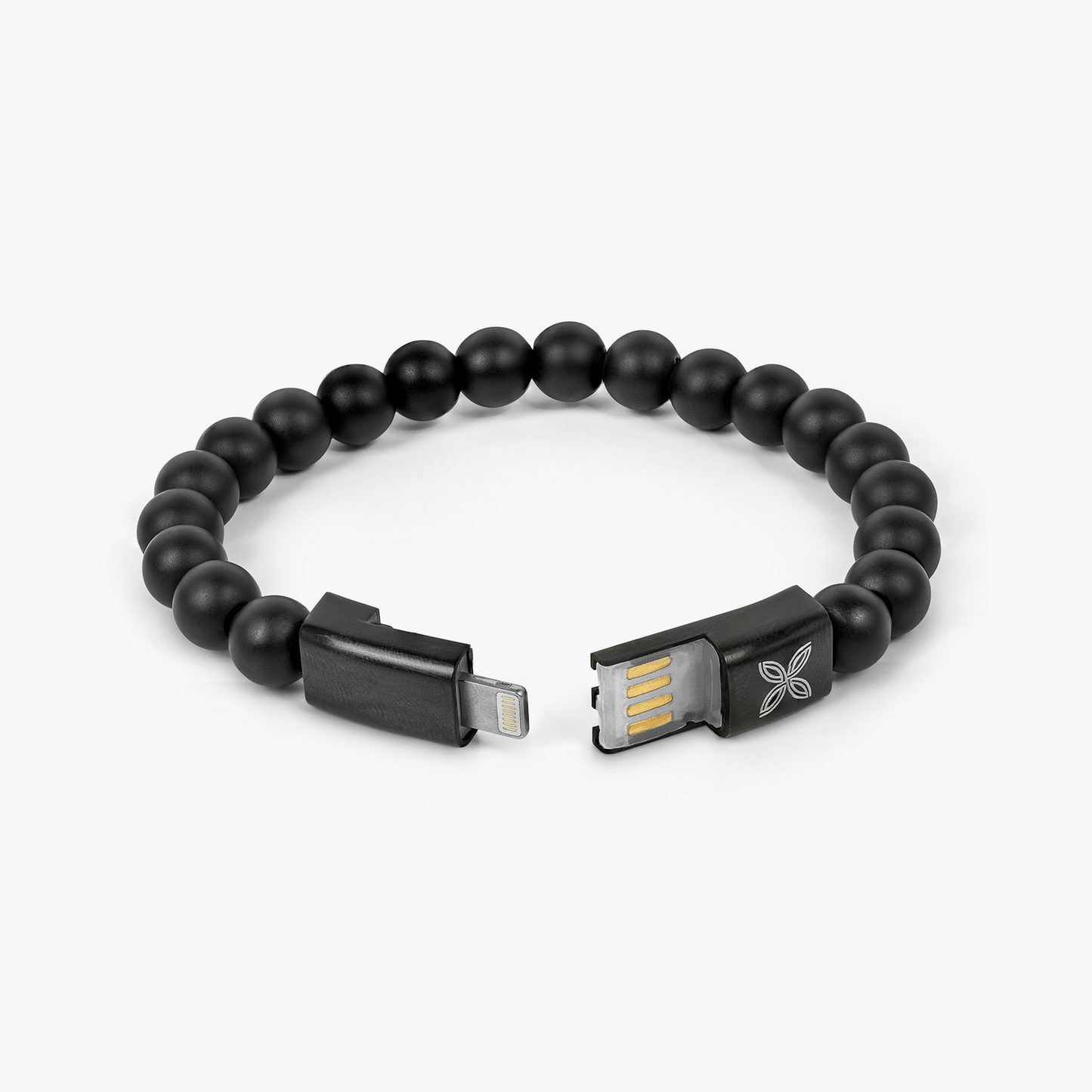 THOMPSON Lightning USB bracelet with onyx beads
