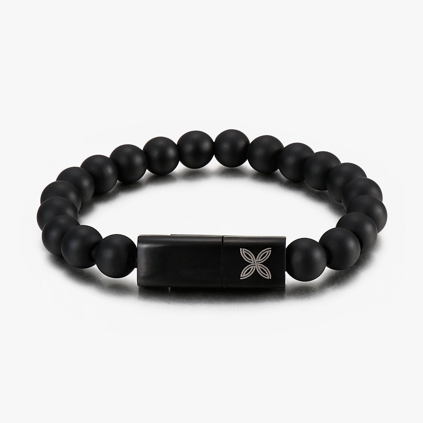 THOMPSON Lightning USB bracelet with onyx beads