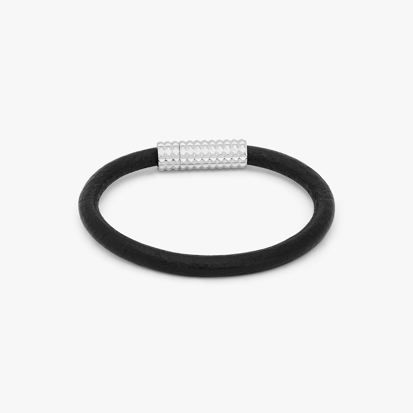 Black leather Diamond Giza bracelet