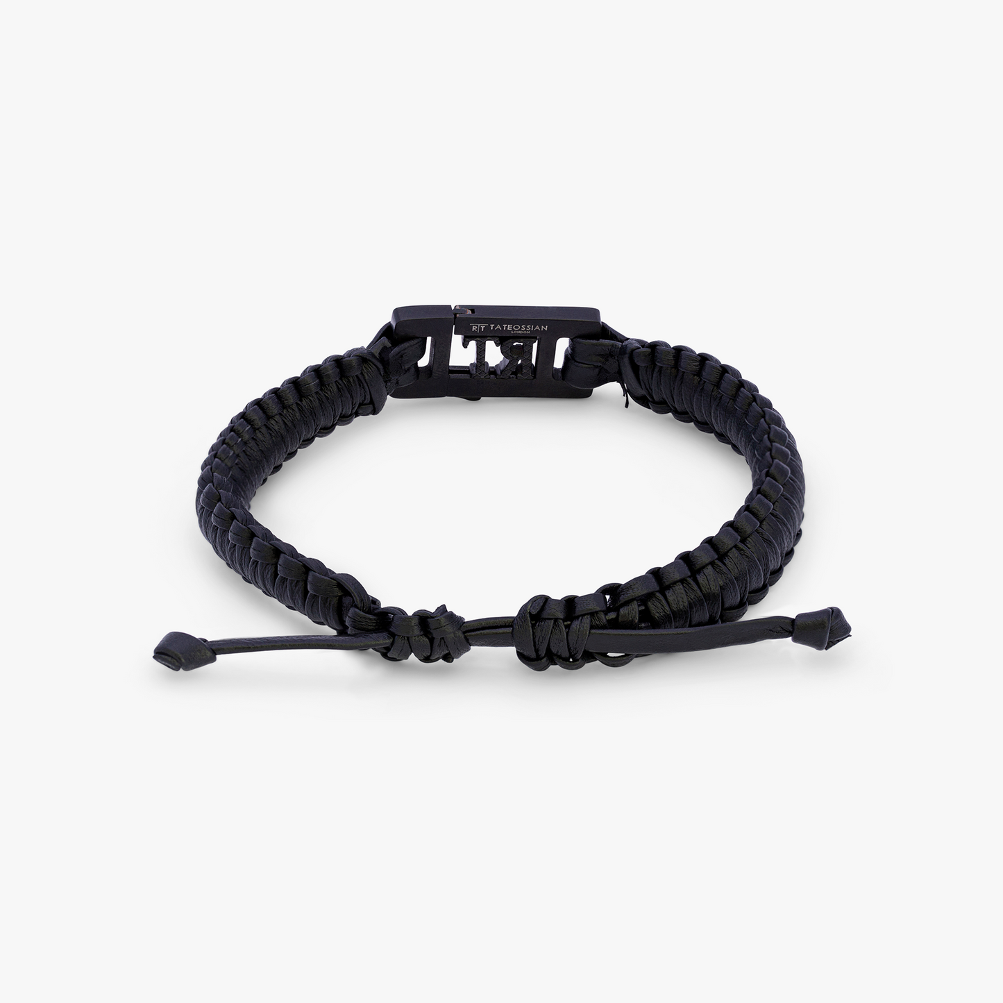 Black leather Grapheme Bracelet