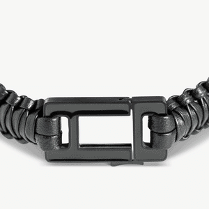 Black leather Grapheme Bracelet