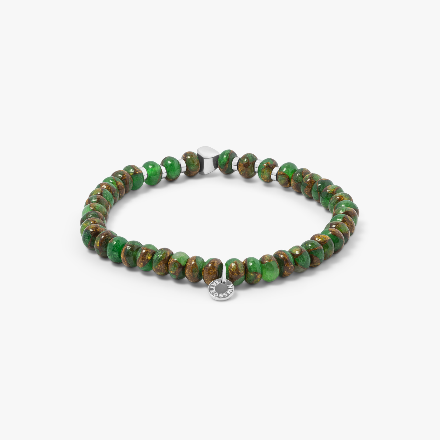 Nepal Nugget Beaded Bracelet With Green Jasper