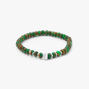 Nepal Nugget Beaded Bracelet With Green Jasper