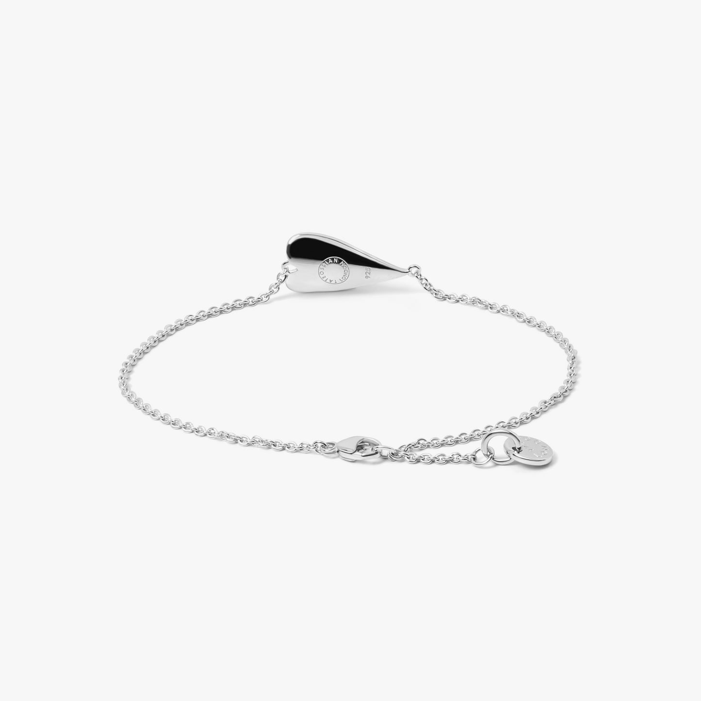 Sterling silver Cuore bracelet with black diamonds