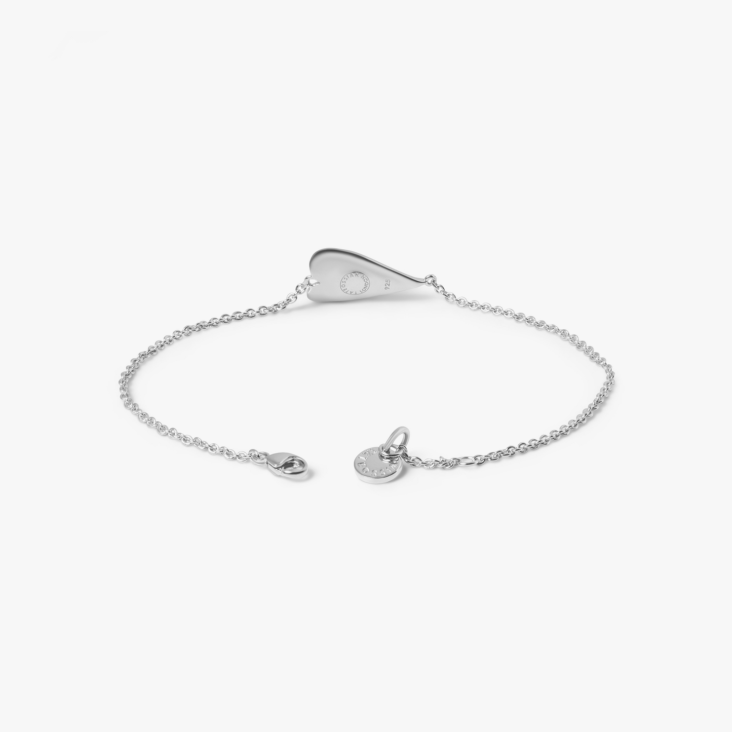 Sterling silver Cuore bracelet with black diamonds