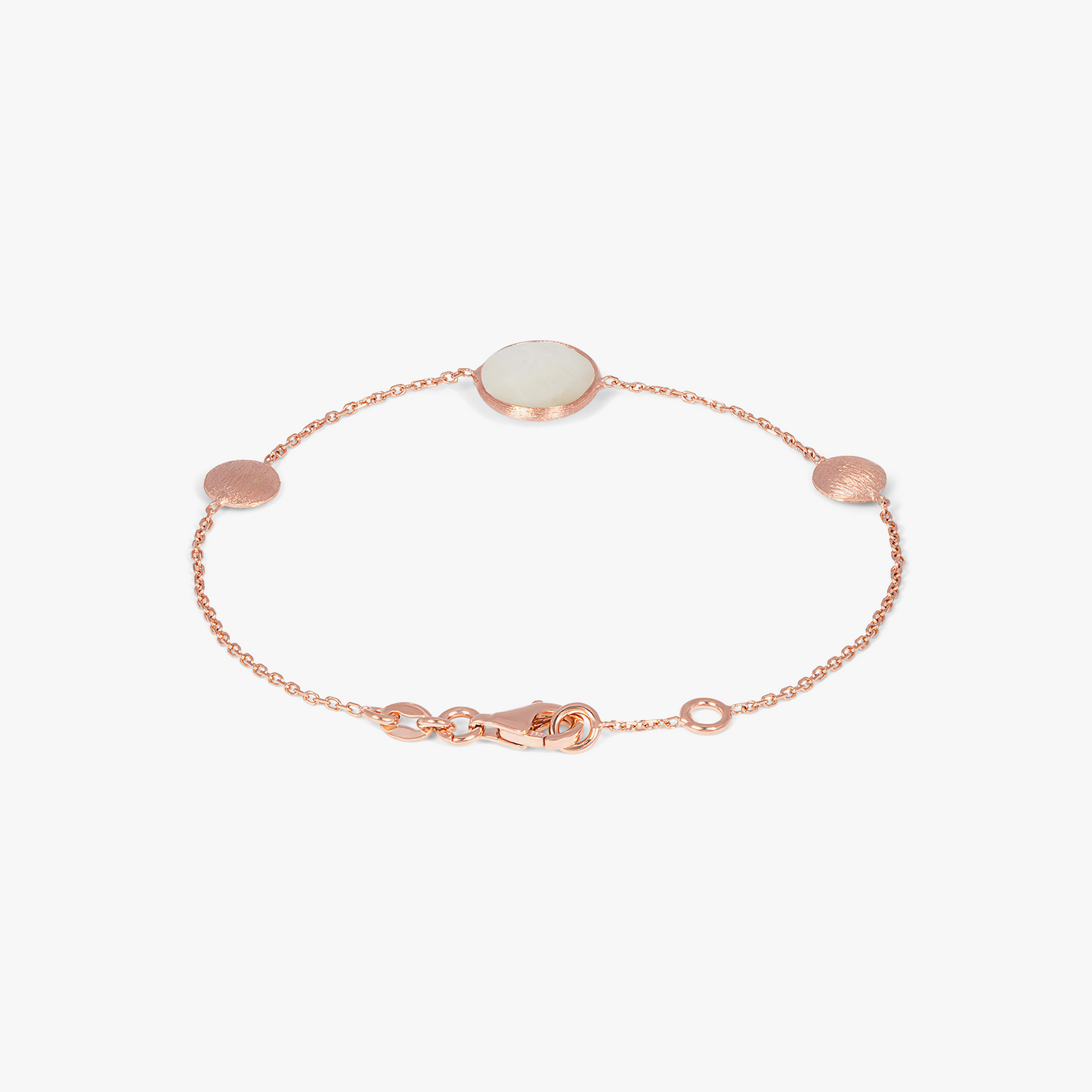 Kensington Bracelet in 14K Satin Rose Gold with White MOP