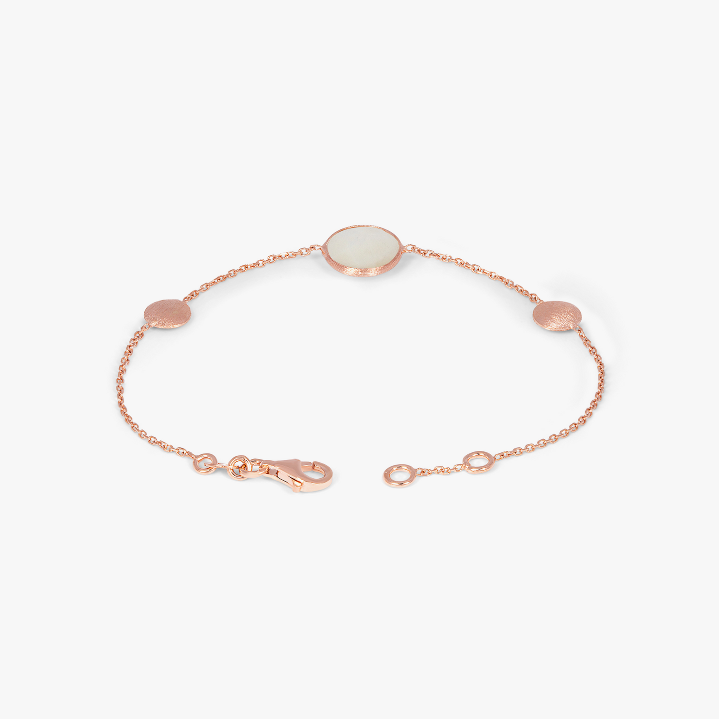 Kensington Bracelet in 14K Satin Rose Gold with White MOP