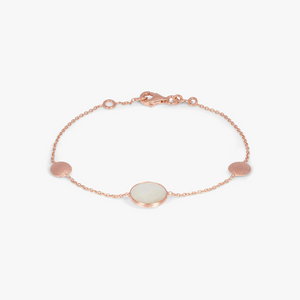 Kensington Bracelet in 14K Satin Rose Gold with White MOP