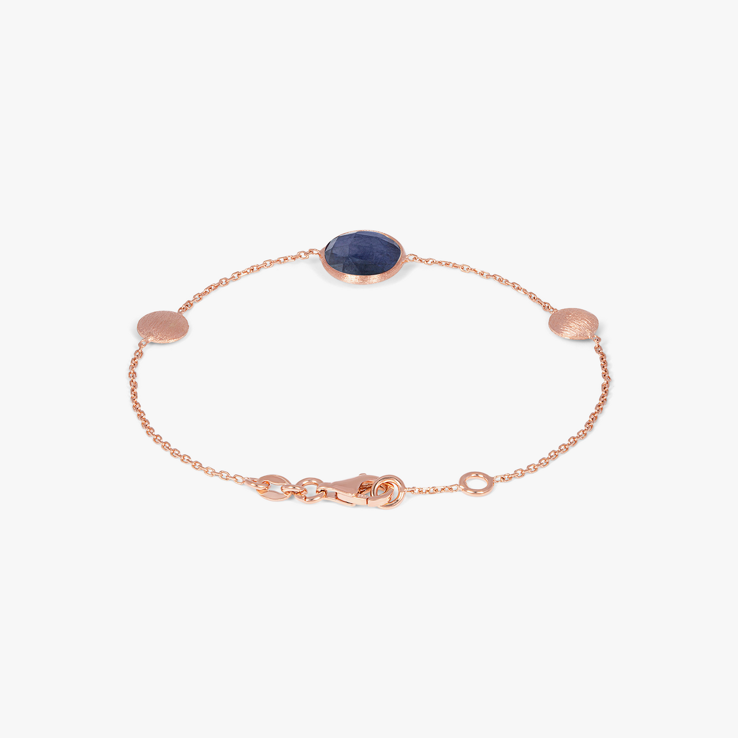 Kensington Bracelet in 14k Satin Rose Gold with Sapphire