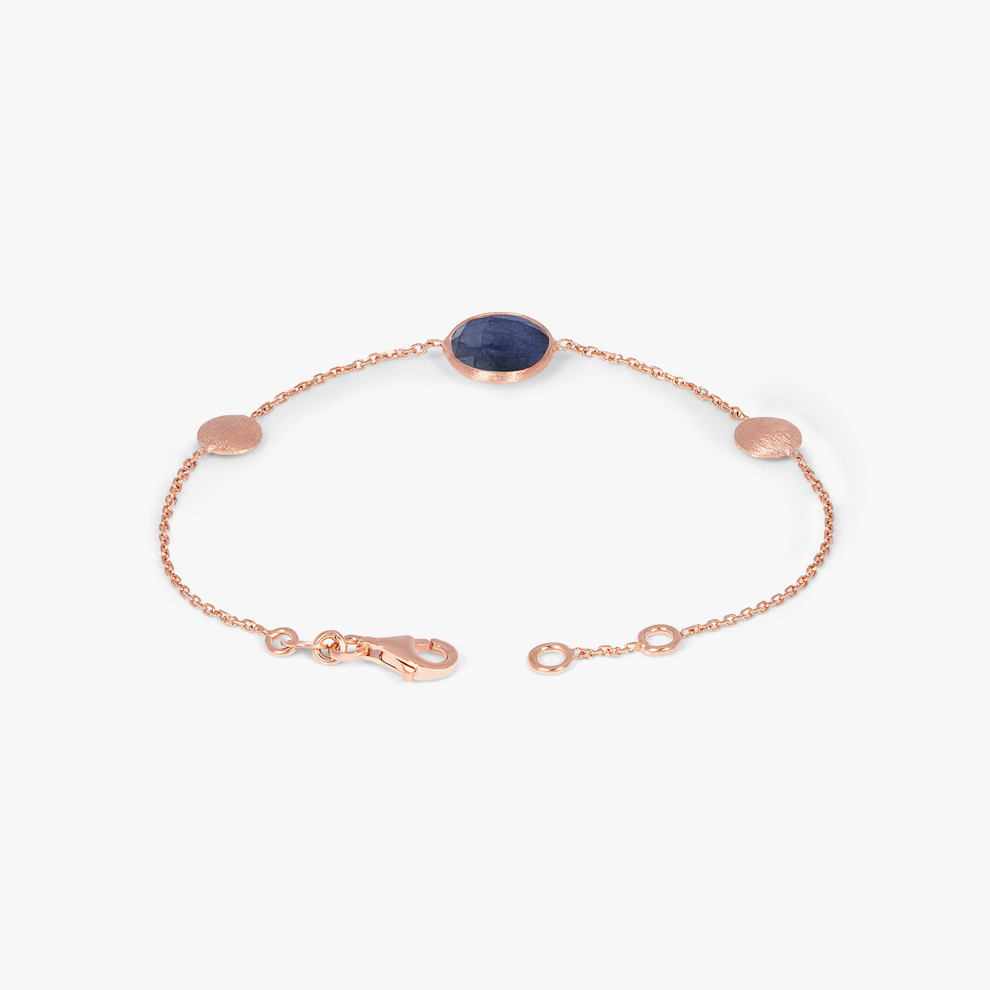 Kensington Bracelet in 14k Satin Rose Gold with Sapphire