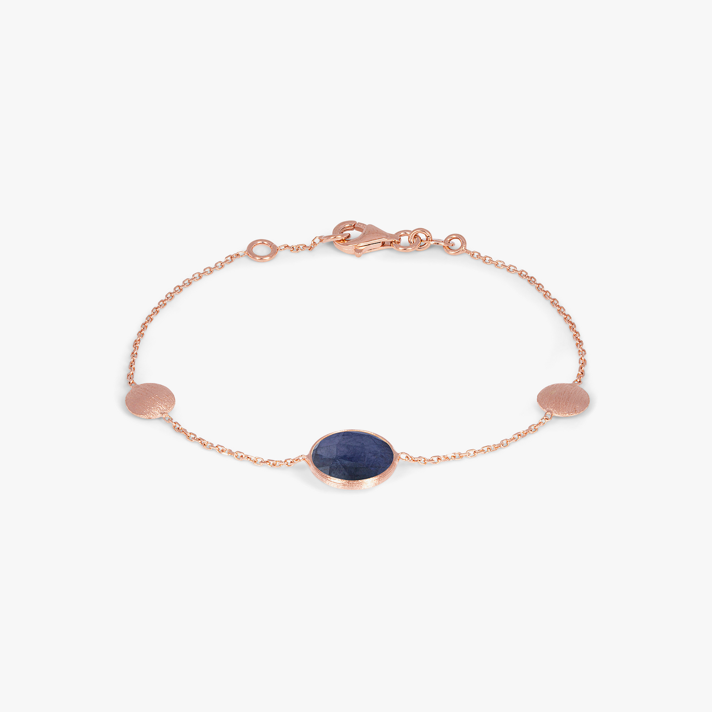 Kensington Bracelet in 14k Satin Rose Gold with Sapphire