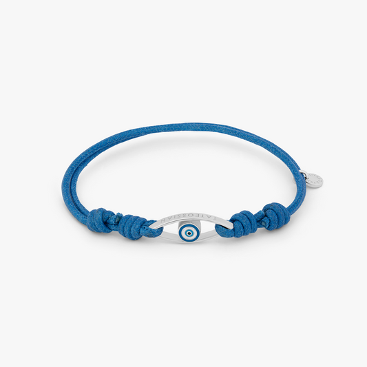 Evil Eye Cord Bracelet In Blue