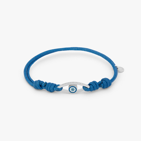 Evil Eye Cord Bracelet In Blue