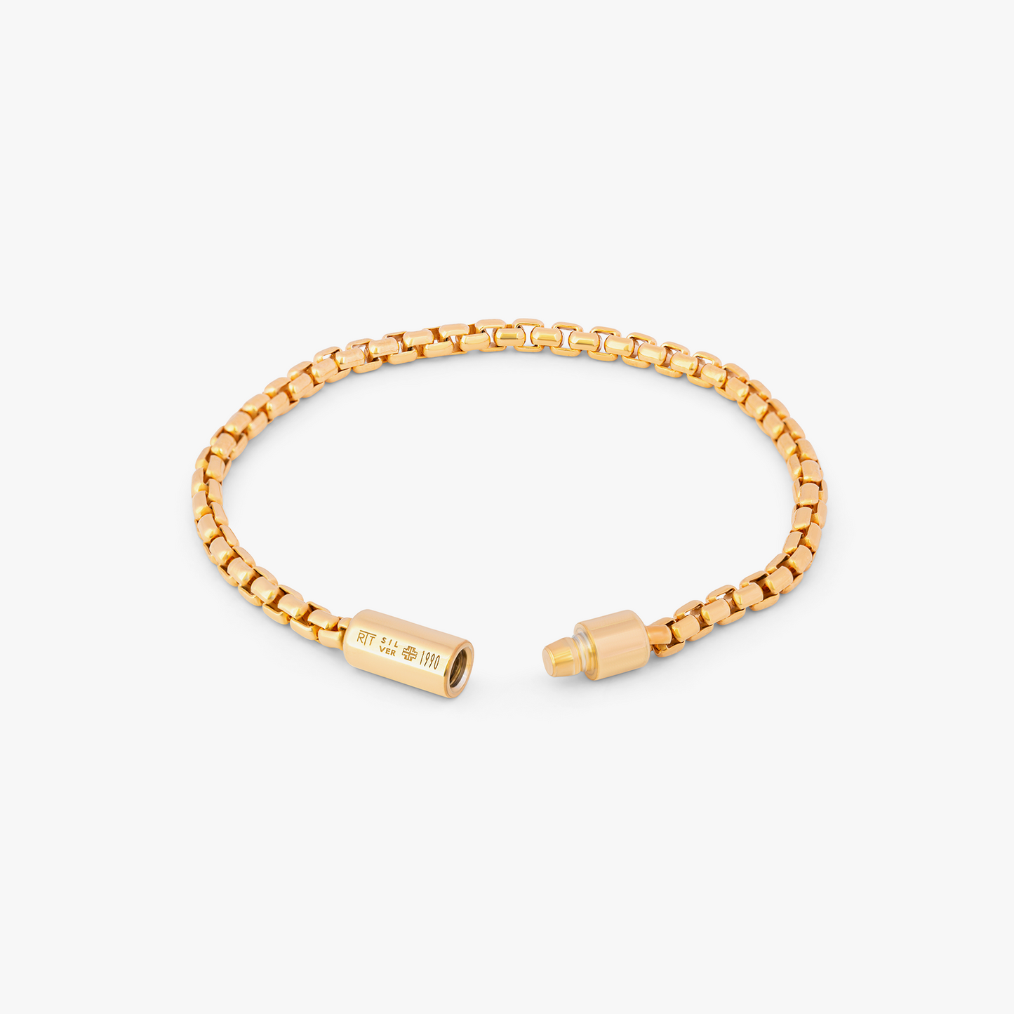 Pop Sleek Box Chain Bracelet In Yellow Gold Plated