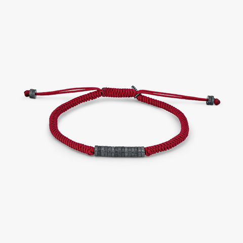 Red Sterling Silver Macrame Serpente Gear Eco-Friendly Bracelet