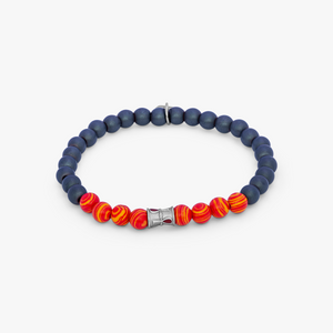 Thompson Orange Stainless Steel Ankh Bracelet        