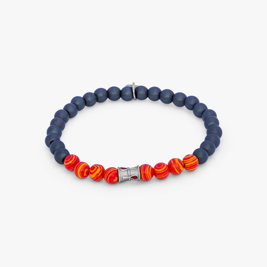Thompson Orange Stainless Steel Ankh Bracelet        