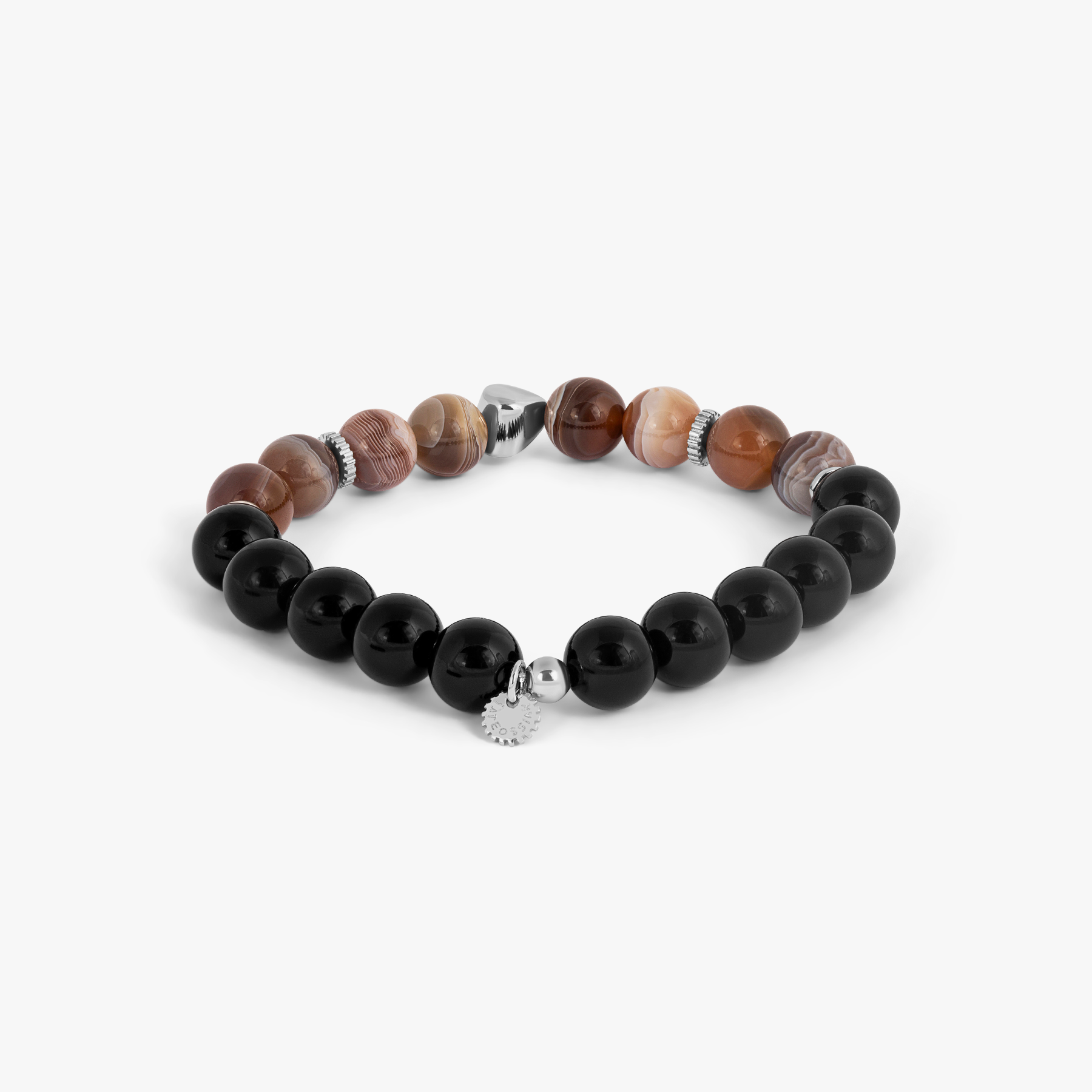Maxi Nugget Beaded Bracelet in Rhodium Plated with Multicolour