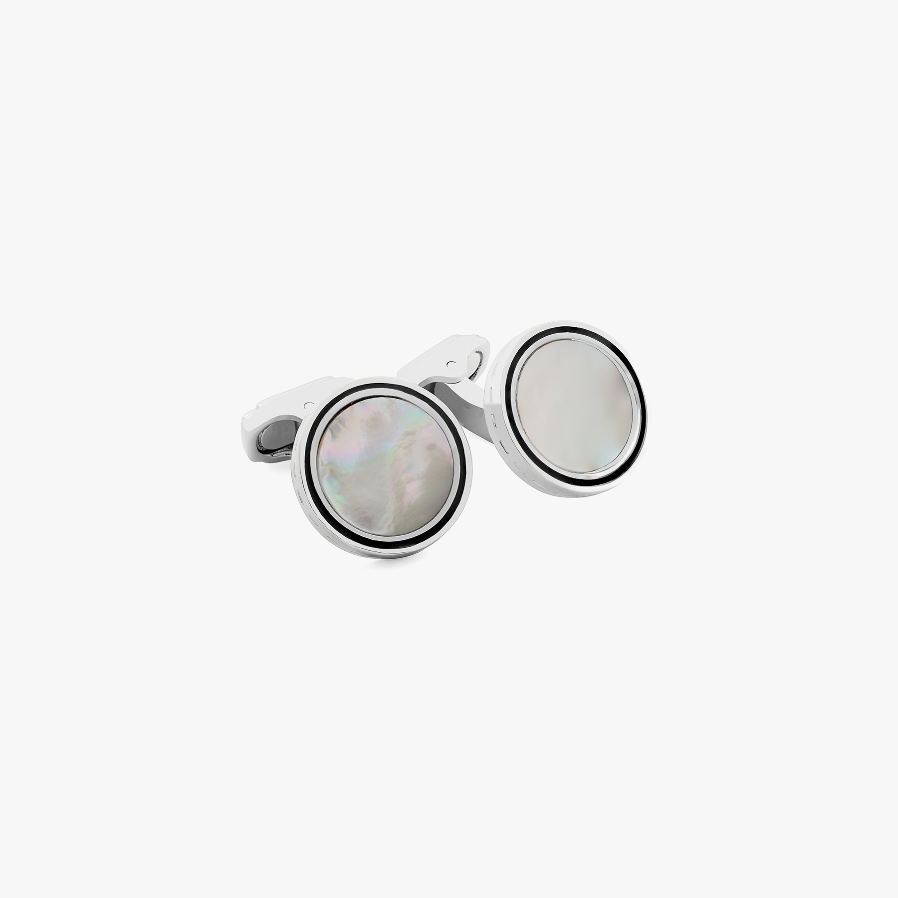 THOMPSON Tambor cufflinks in white (UK) 1