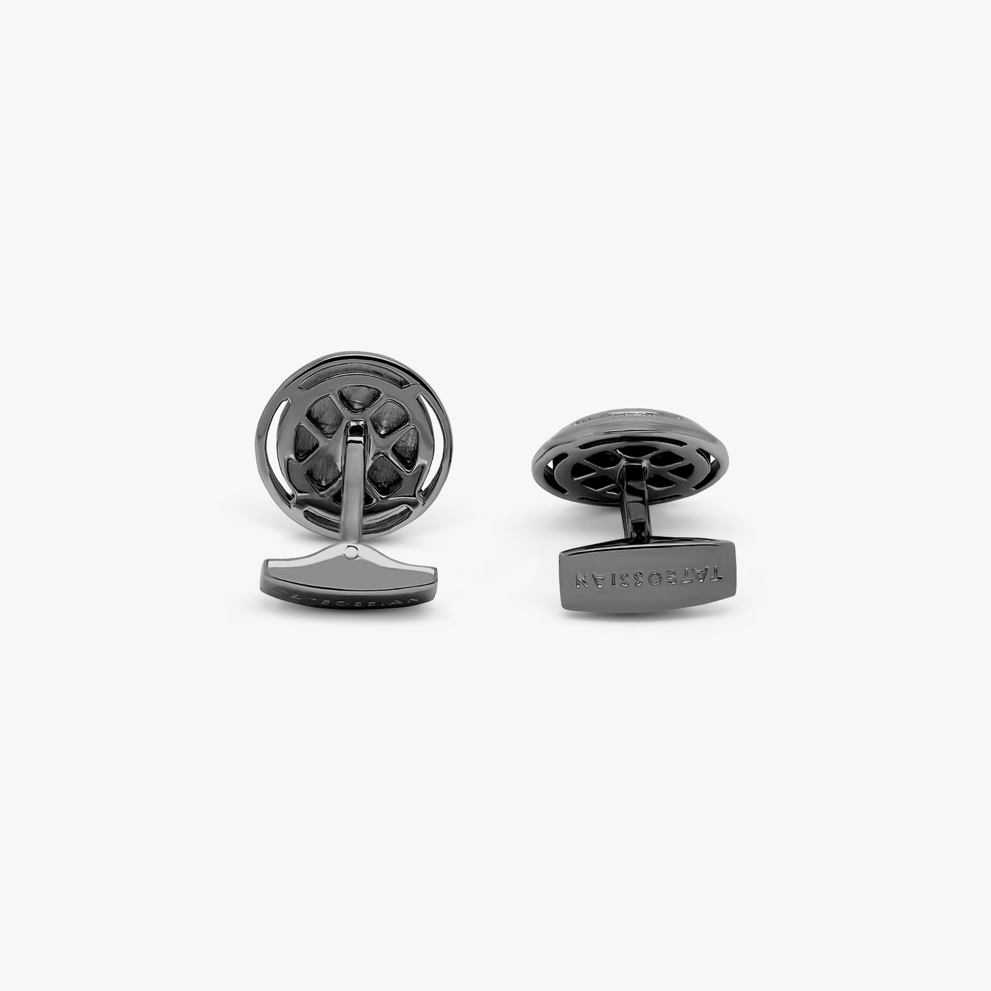 Art Deco cufflinks in black rhodium plated sterling silver