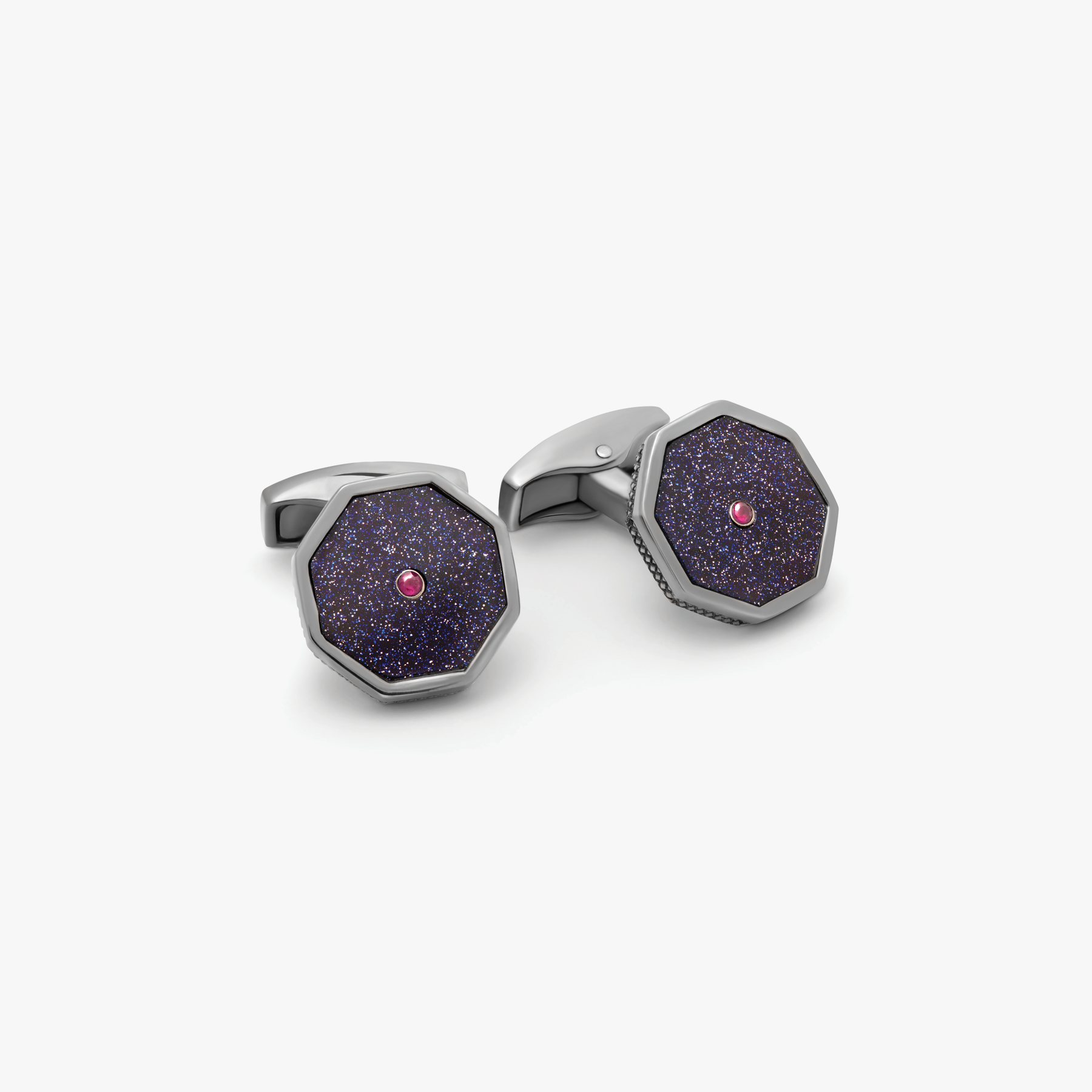 Precious London Eye Cufflinks Goldstone Ruby Sterling