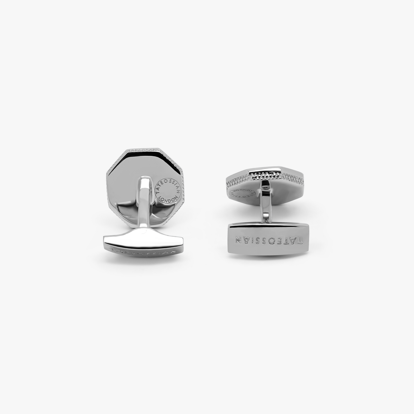 Classic London Eye Cufflinks With Sapphire In Black Rhodium Silver