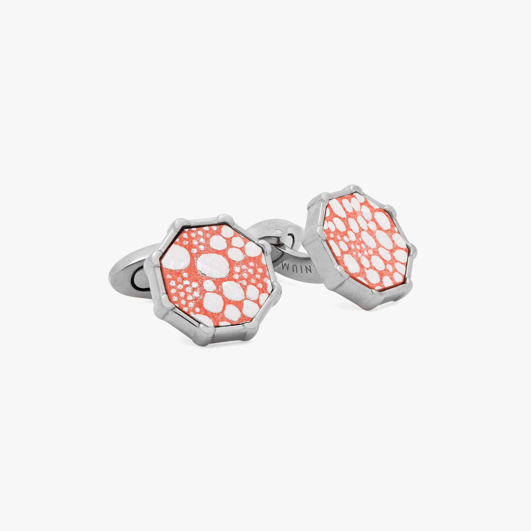 Mercury Leather Cufflinks Titanium