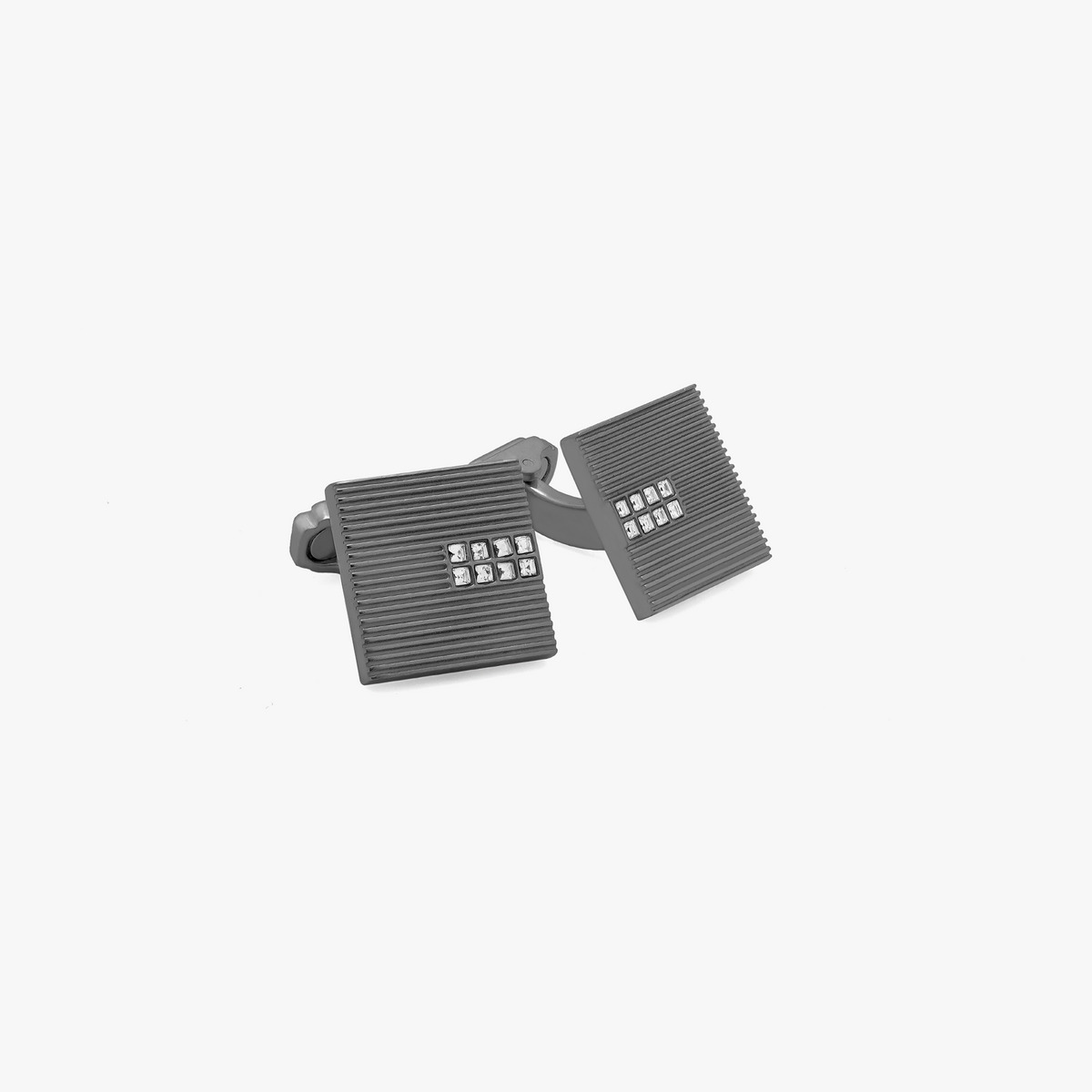 Bombato cufflinks gunmetal finish Swarovski elements