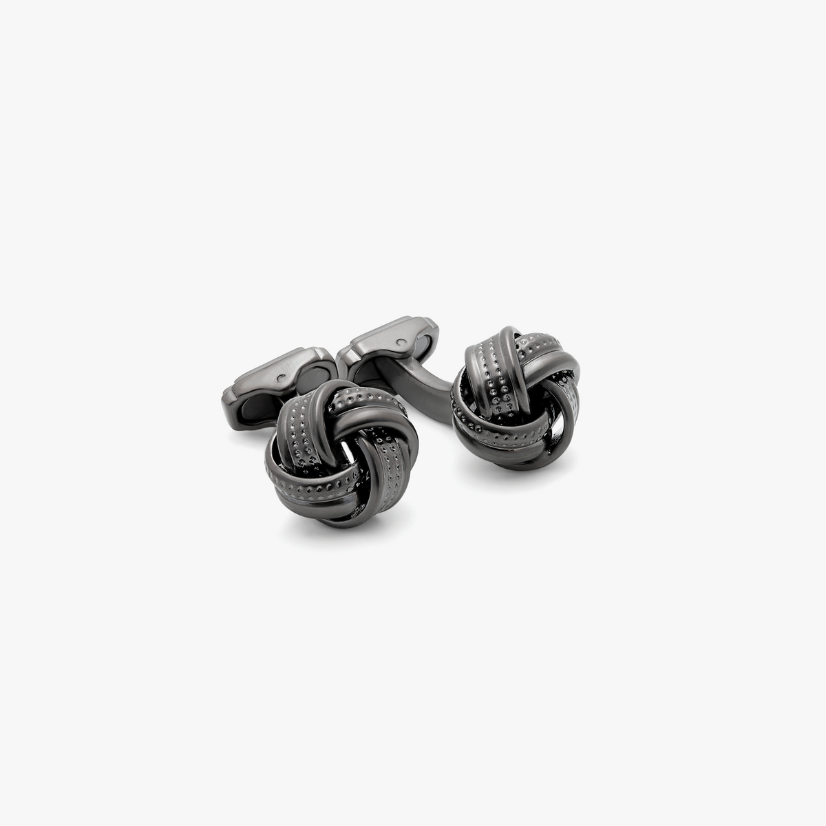Satin Dot Knot cufflinks Gunmetal Plated