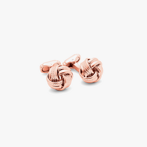 THOMPSON Satin Dot Knot Cufflinks In Rose Gold Plated