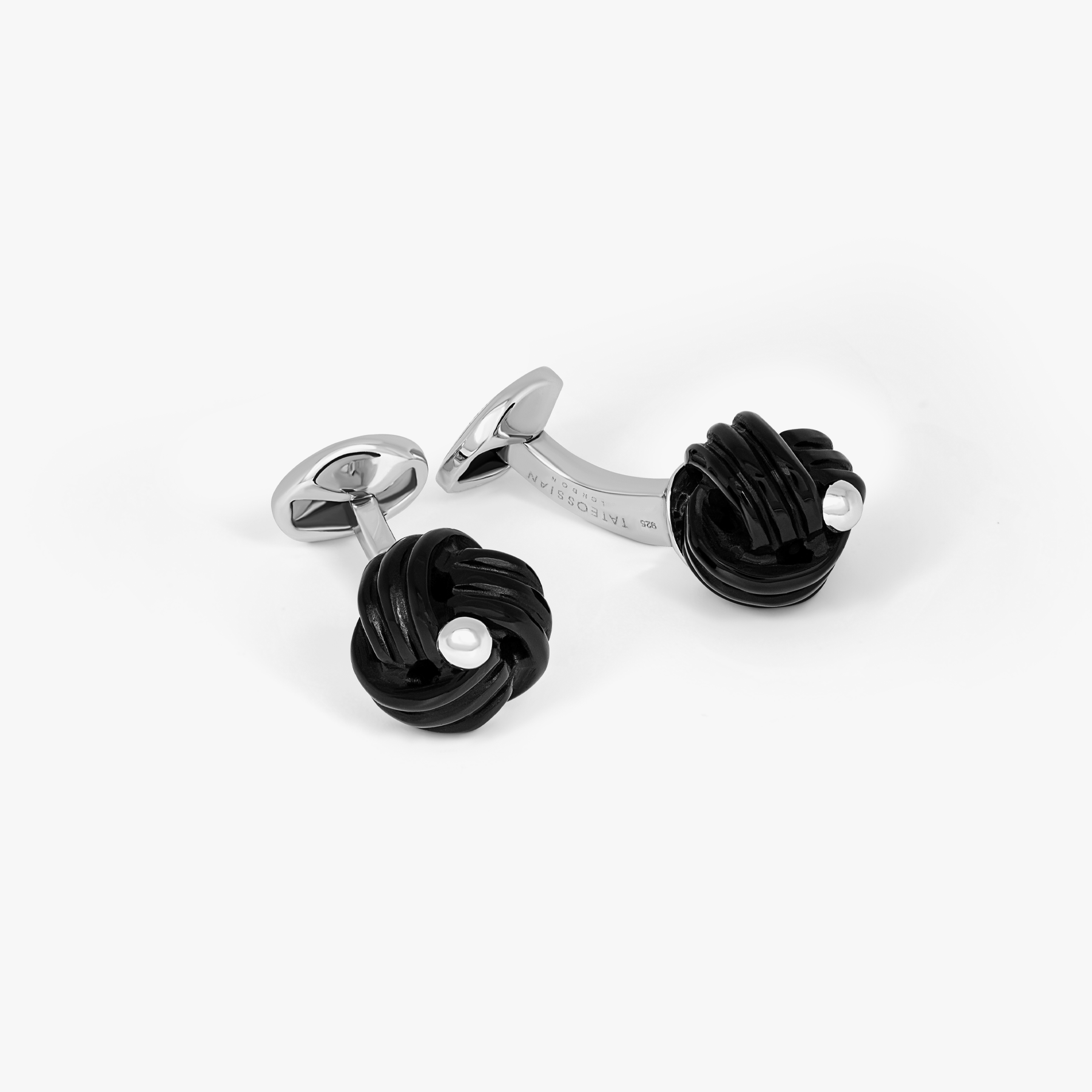 Sterling Knot cufflinks onyx