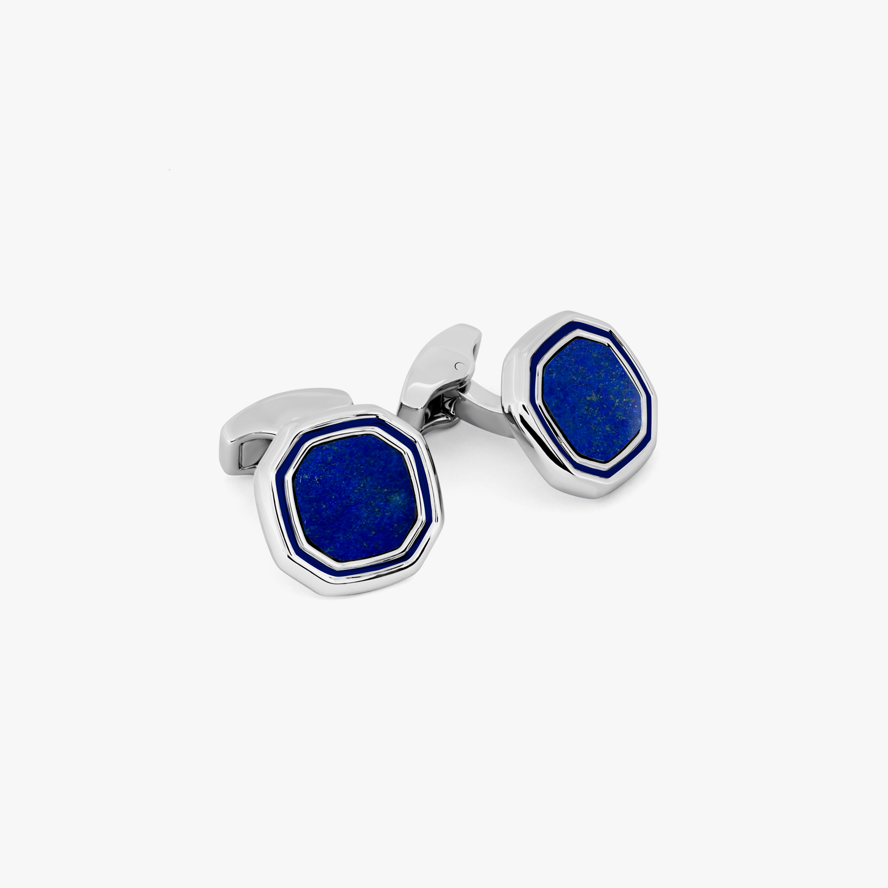 Octagon Semi Precious Cufflinks Bronze Plated Lapis
