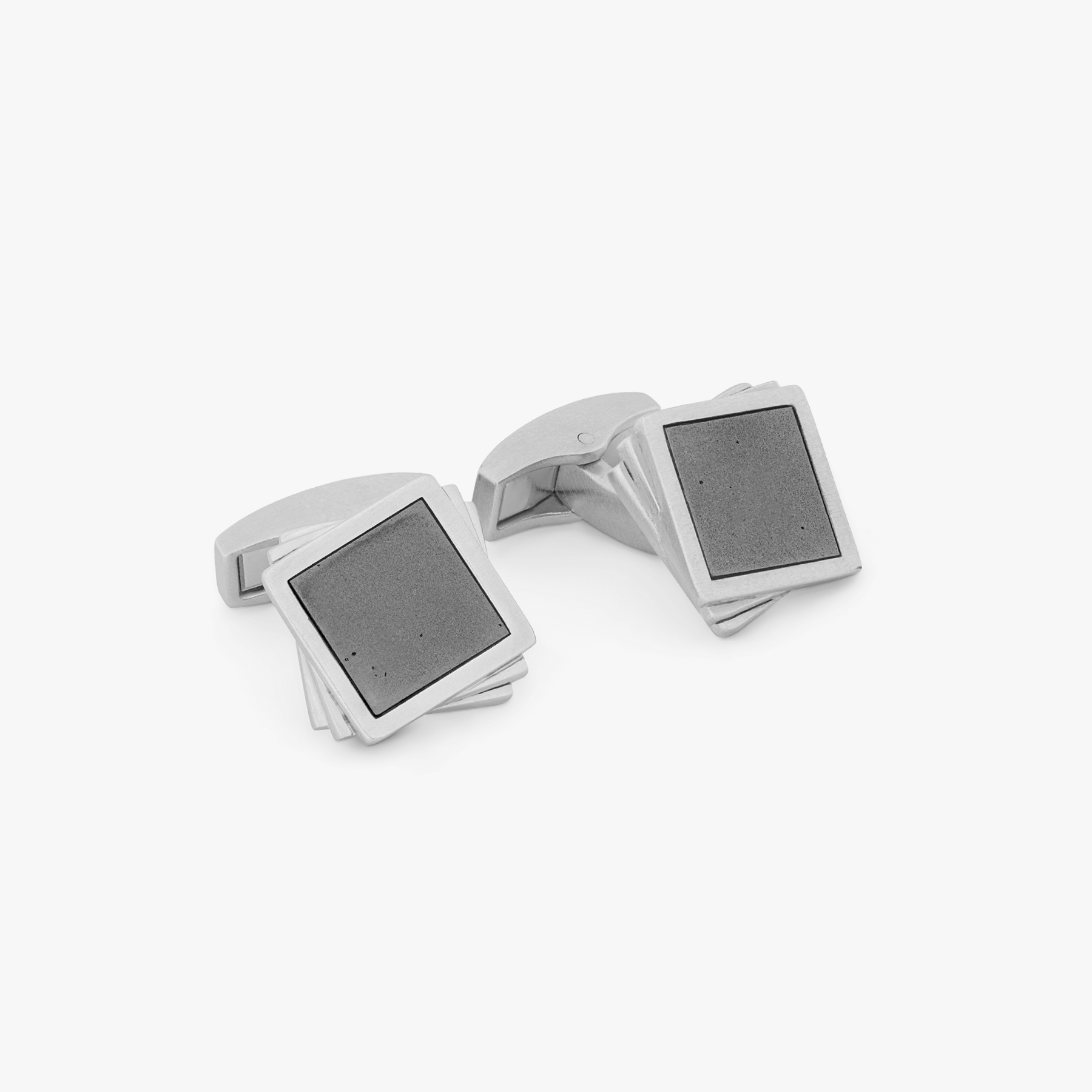 Twisted Square cufflinks hematite