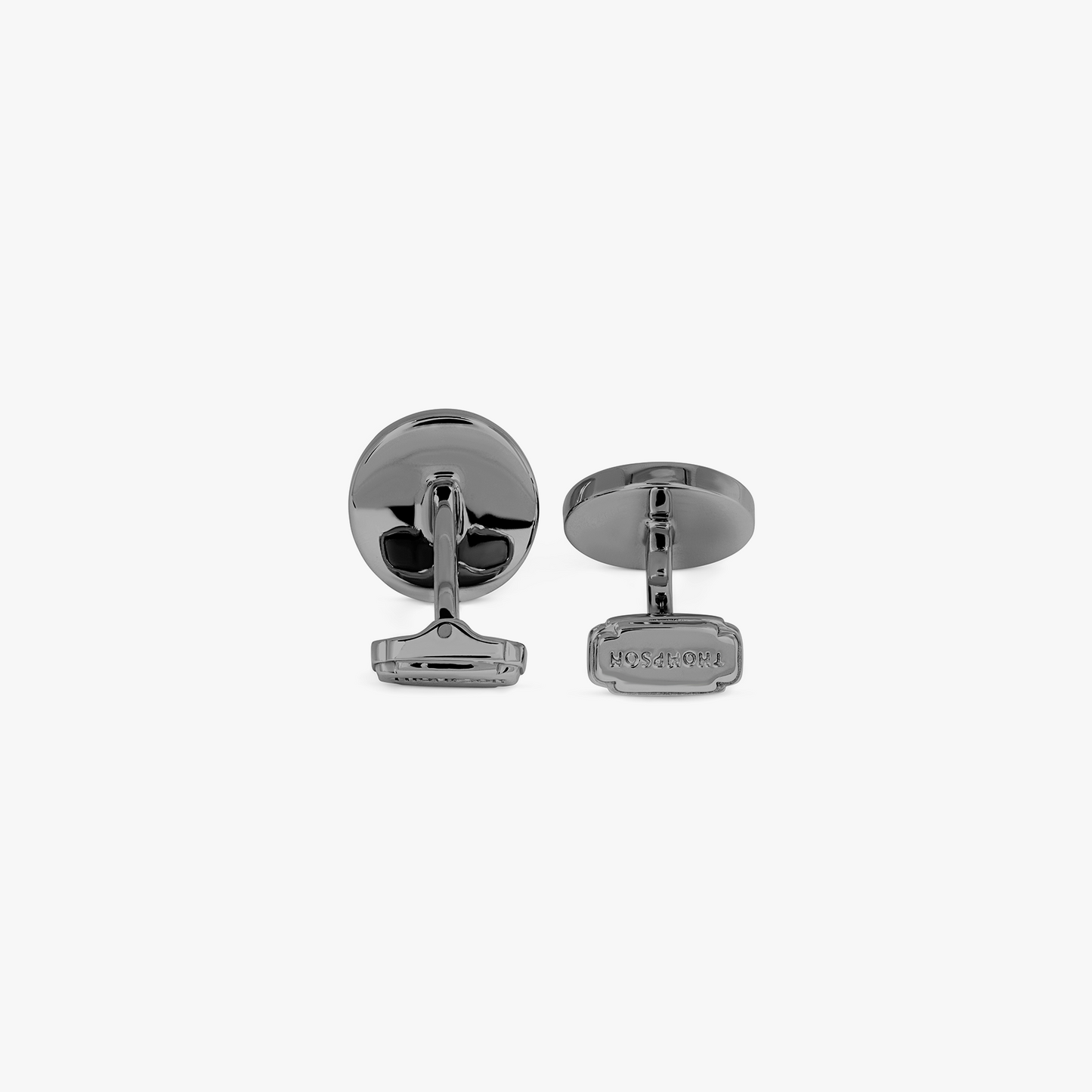 THOMPSON Concave Illusion cufflinks with gunmetal finish (UK) 3