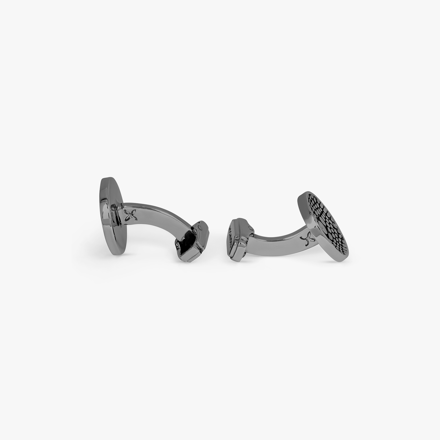 THOMPSON Concave Illusion cufflinks with gunmetal finish (UK) 2