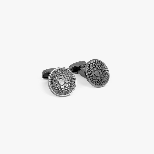 THOMPSON Concave Illusion cufflinks with gunmetal finish (UK) 1